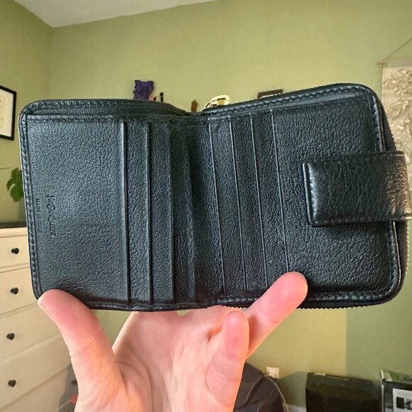 Authentic Yves Saint Laurent (YSL) Leather Compact Zip Wallet Black - GREAT COND - Picture 3 of 5